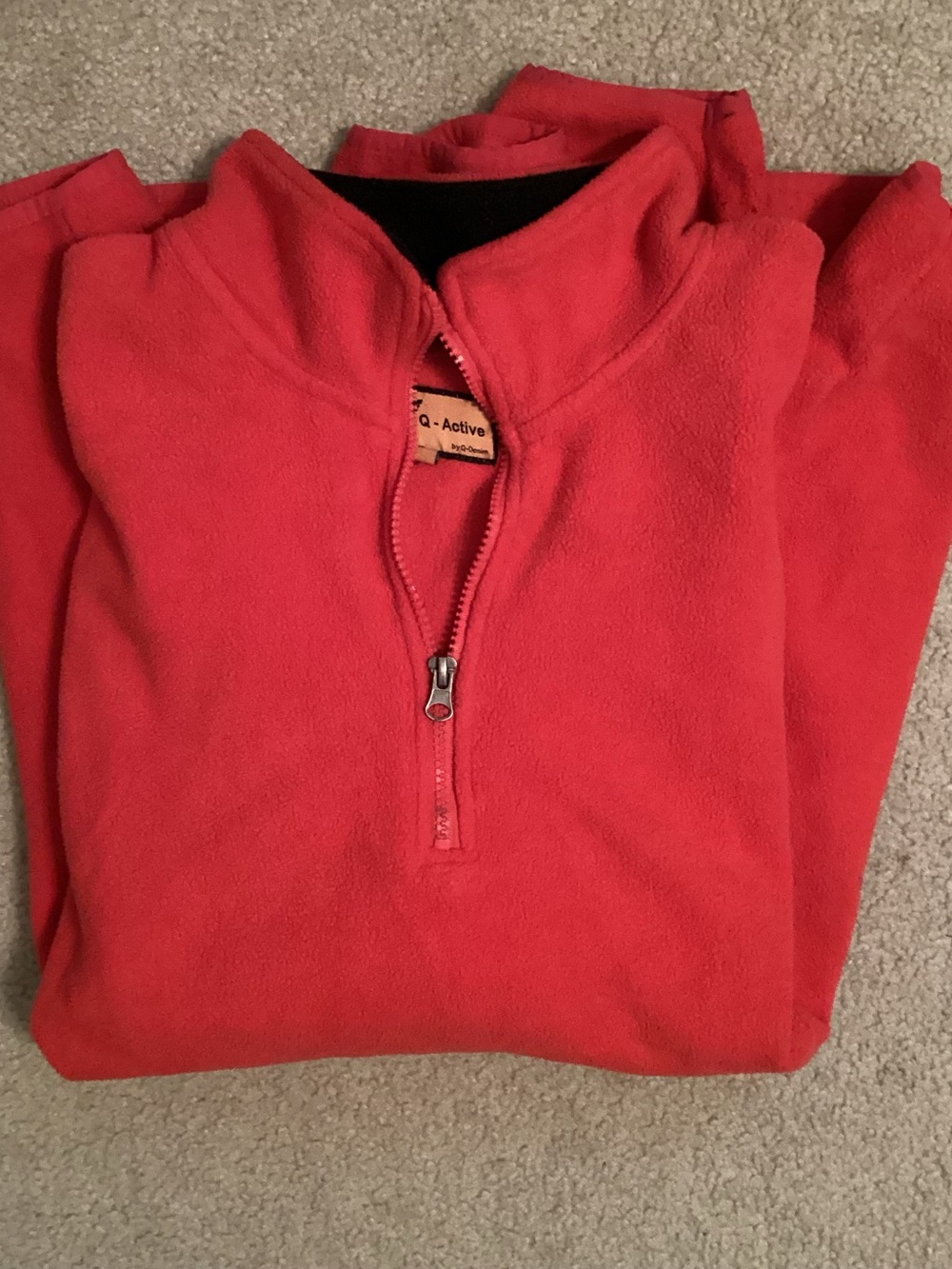 Q-Active by Q-Denim Men’s Red 1/4 Zip Jacket Coat Size XXL